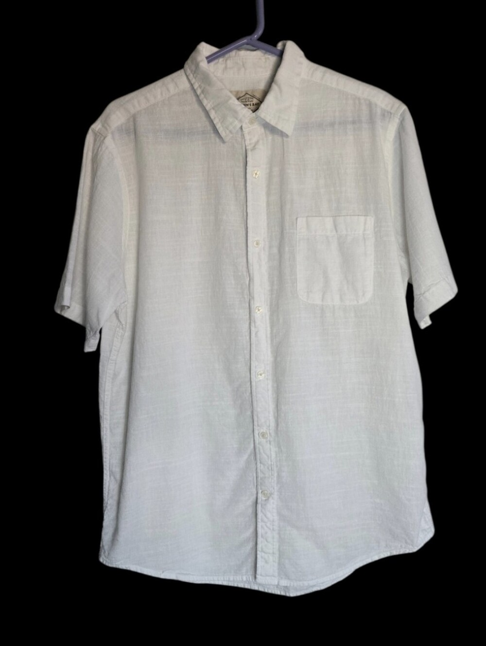 St. John's Bay white short-sleeve button-down Shirt-Lg - Picture 2 of 5
